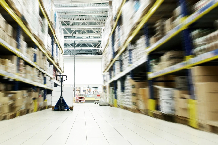 warehouse shelves